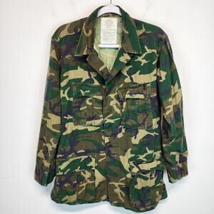 Vintage USMC Camo Jungle Fatigue Military Jacket Size M Ripstop Vietnam 70s